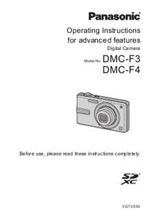 Panasonic Lumix F3 manual. Camera Instructions.
